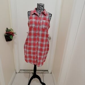 Universal Thread plaid /checkered sleeveless shirt dress M